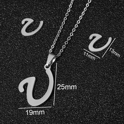 stainless steel alphabet necklaces