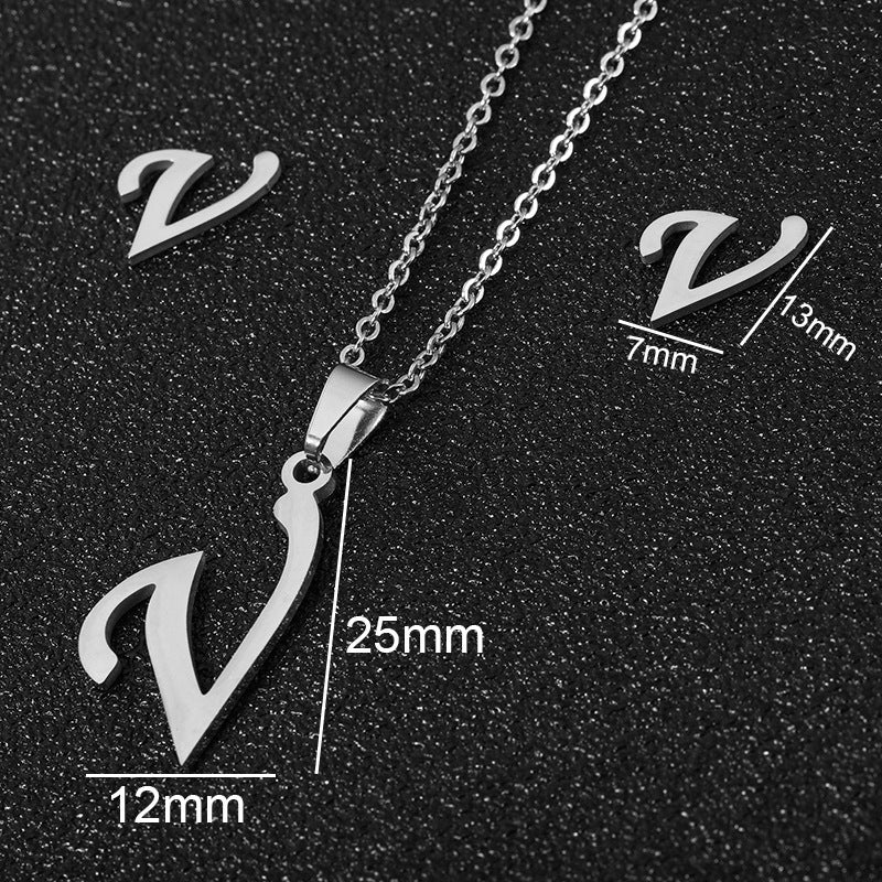 stainless steel alphabet necklaces