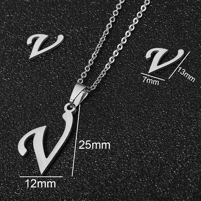 stainless steel alphabet necklaces