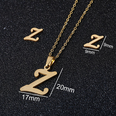 stainless steel alphabet necklaces