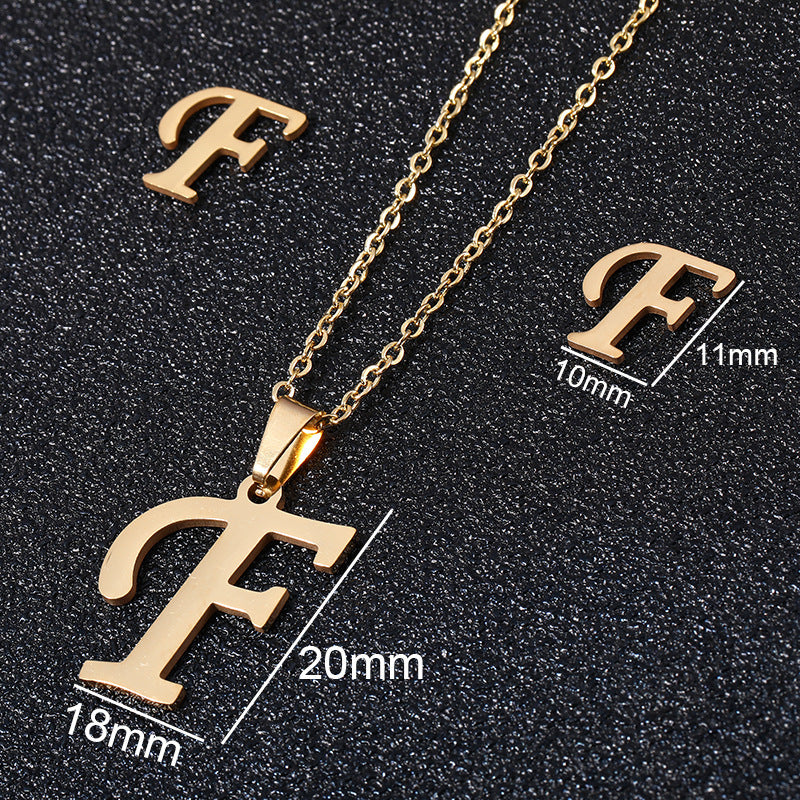 stainless steel alphabet necklaces