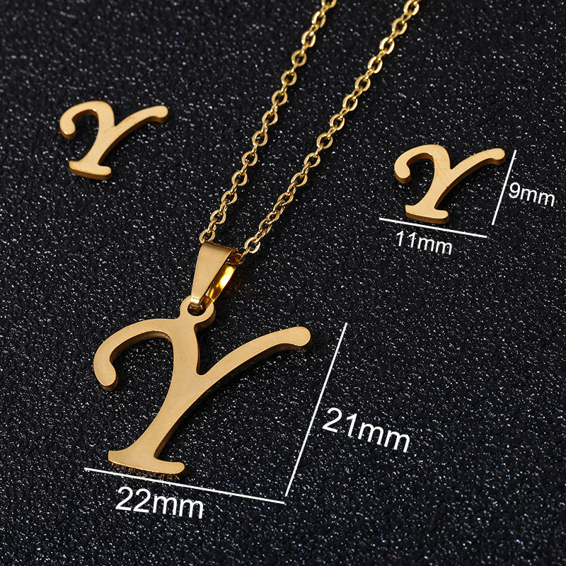 stainless steel alphabet necklaces