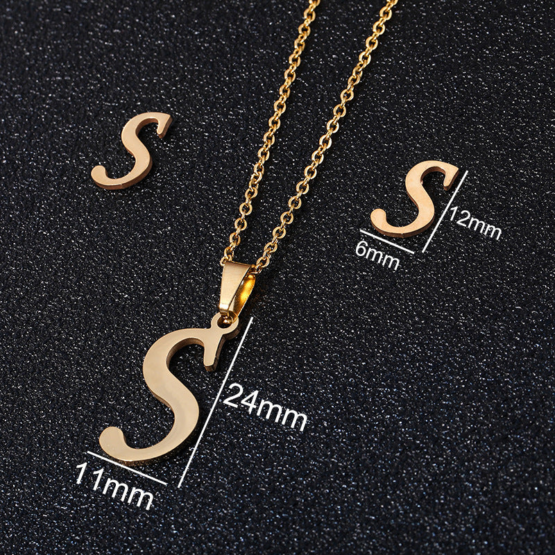 stainless steel alphabet necklaces