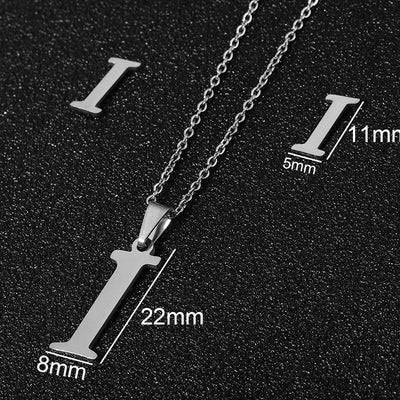 stainless steel alphabet necklaces