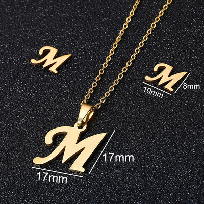 stainless steel alphabet necklaces