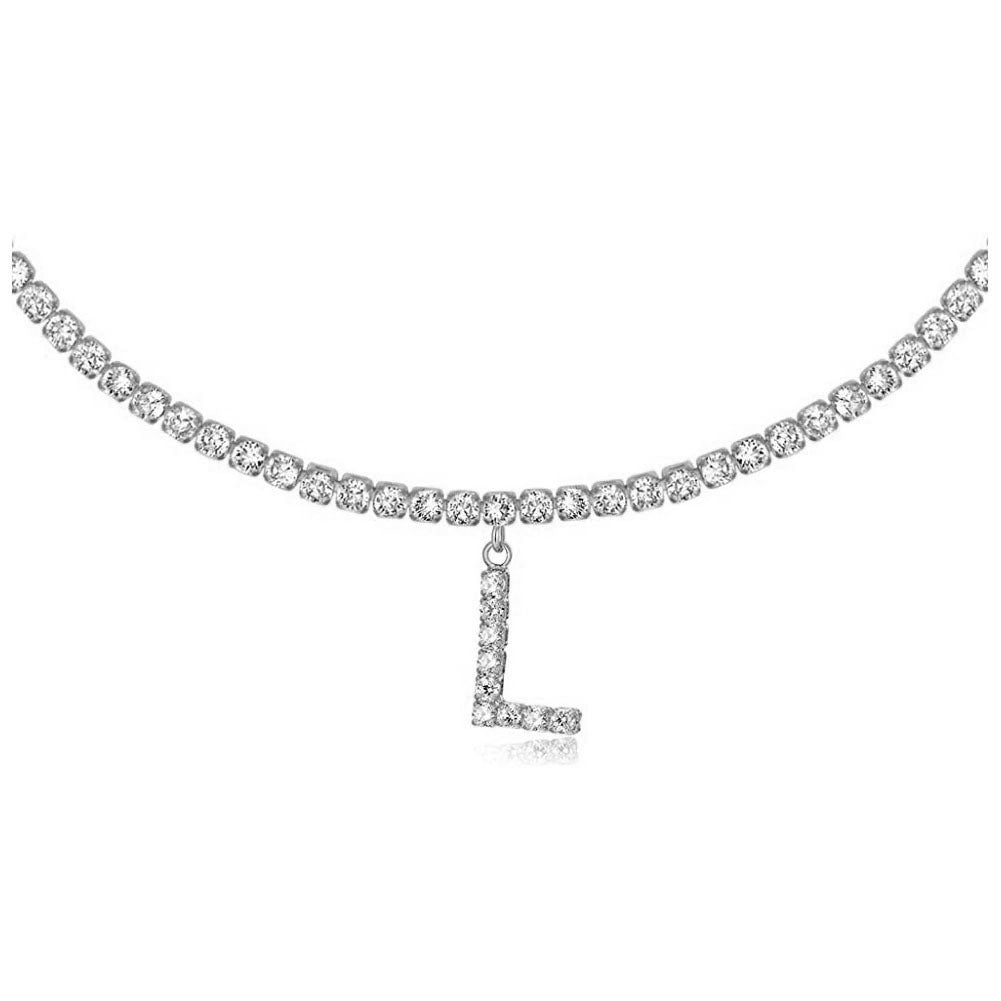 Diamond Letters Necklace Jewelry