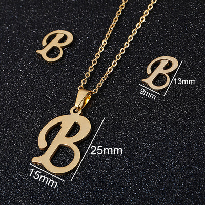 stainless steel alphabet necklaces