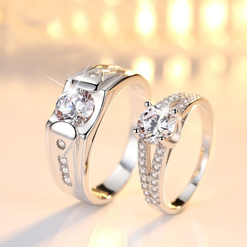 Diamond Romantic Couple Rings