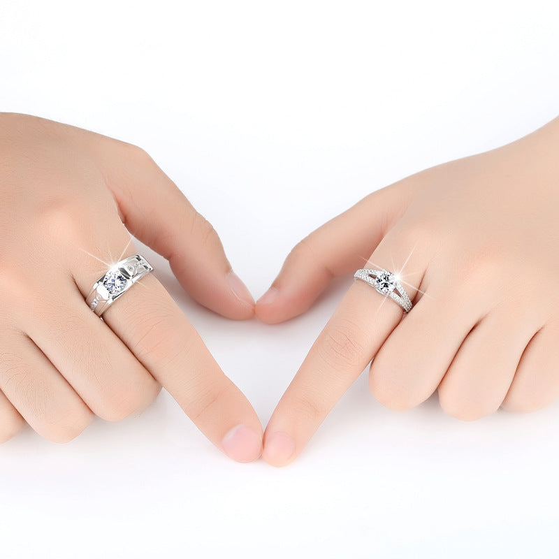 Diamond Romantic Couple Rings