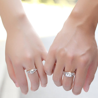 Diamond Romantic Couple Rings