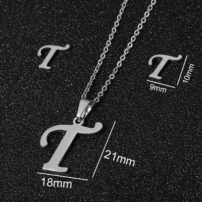 stainless steel alphabet necklaces