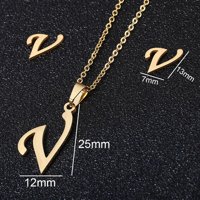 stainless steel alphabet necklaces