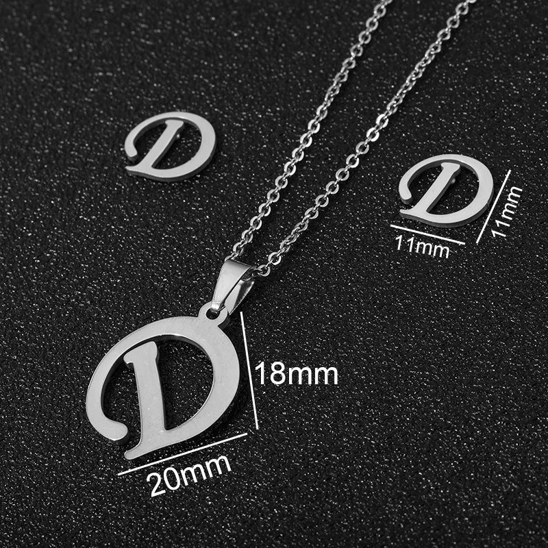 stainless steel alphabet necklaces