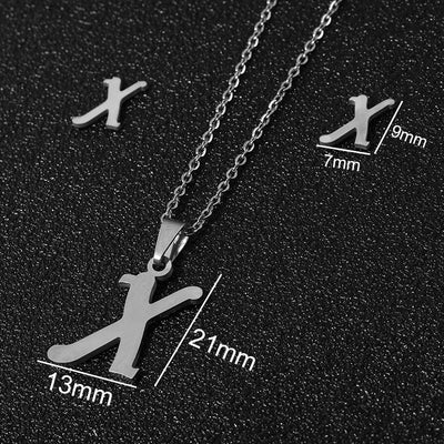 stainless steel alphabet necklaces