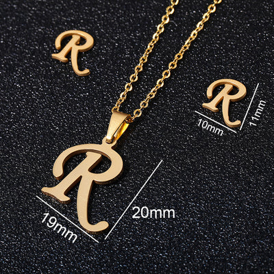 stainless steel alphabet necklaces