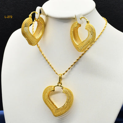 Gold  Necklace Earrings