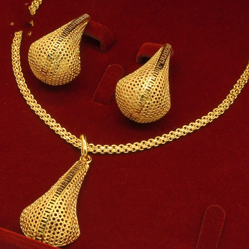 Gold  Necklace Earrings