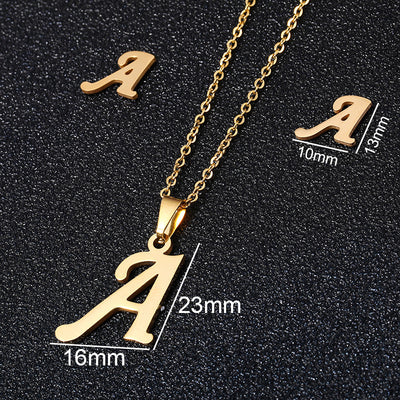 stainless steel alphabet necklaces