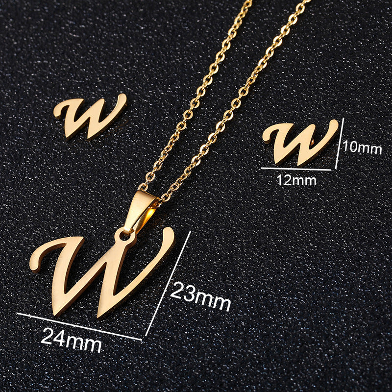 stainless steel alphabet necklaces