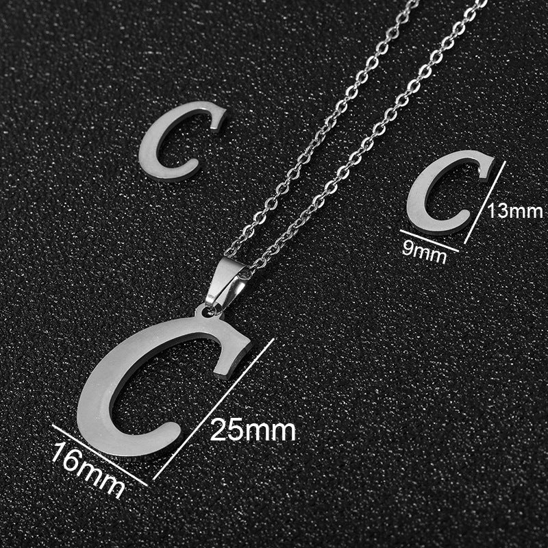 stainless steel alphabet necklaces