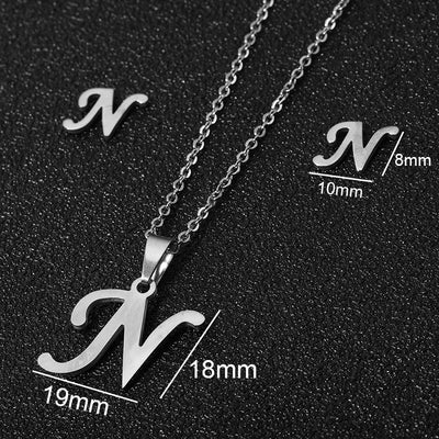 stainless steel alphabet necklaces