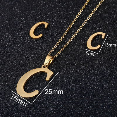 stainless steel alphabet necklaces