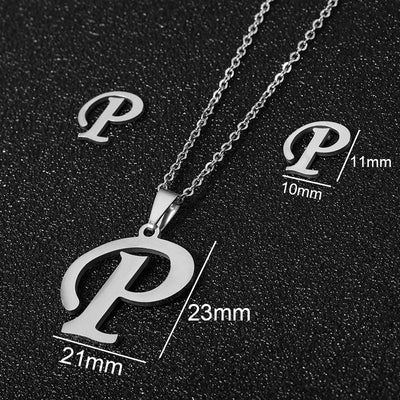 stainless steel alphabet necklaces