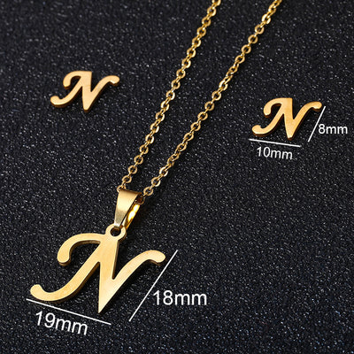 stainless steel alphabet necklaces