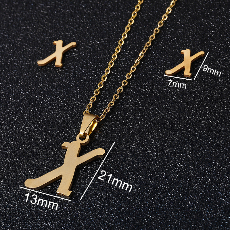 stainless steel alphabet necklaces