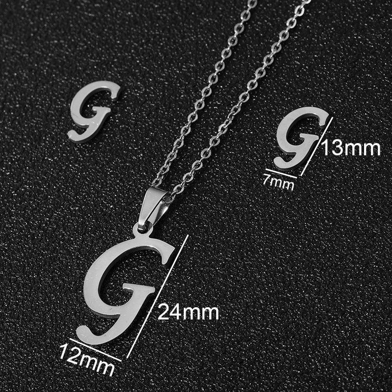 stainless steel alphabet necklaces