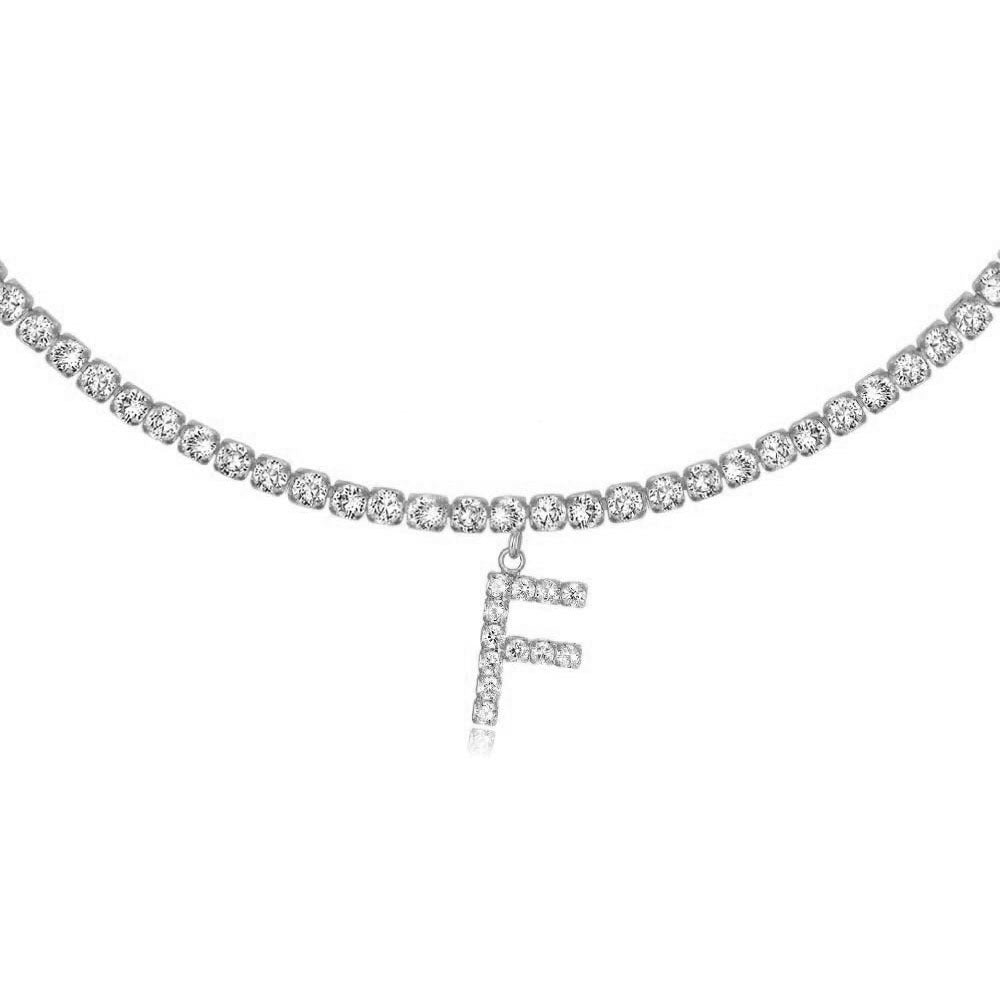 Diamond Letters Necklace Jewelry