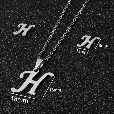 stainless steel alphabet necklaces