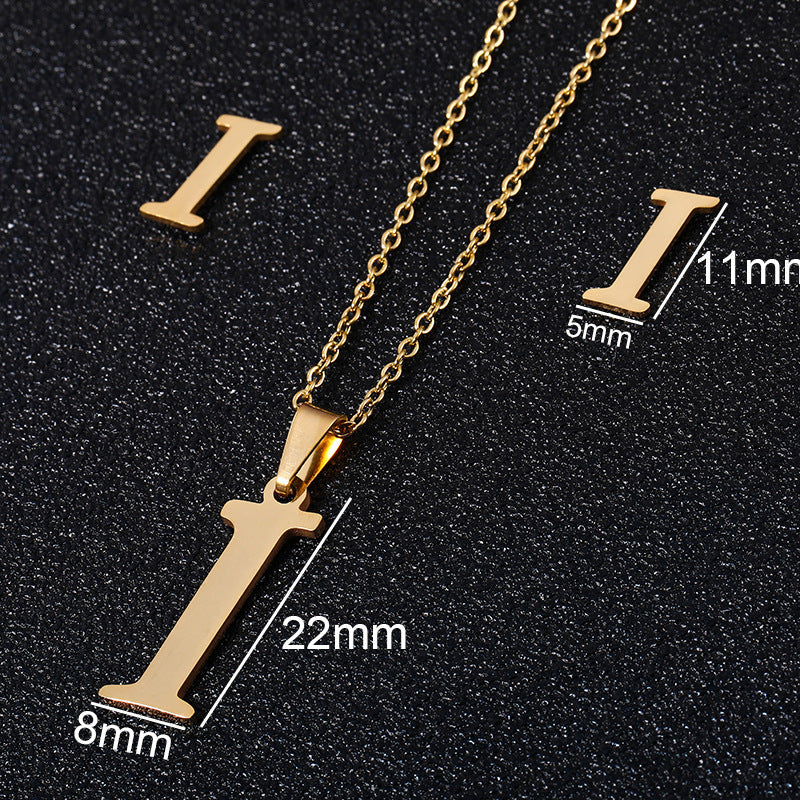 stainless steel alphabet necklaces