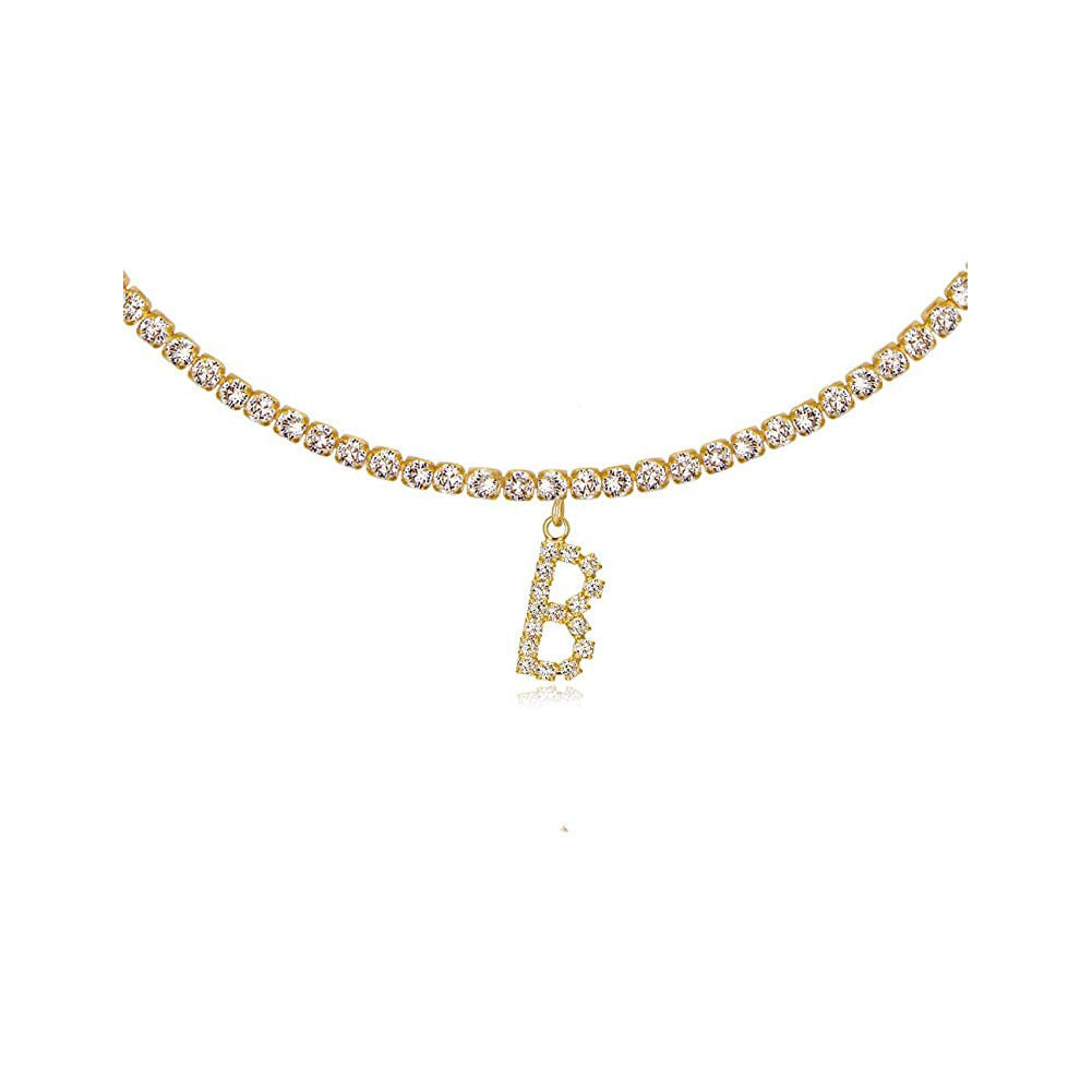 Diamond Letters Necklace Jewelry