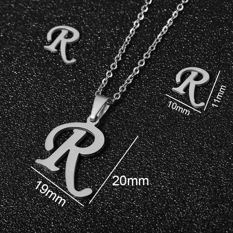 stainless steel alphabet necklaces