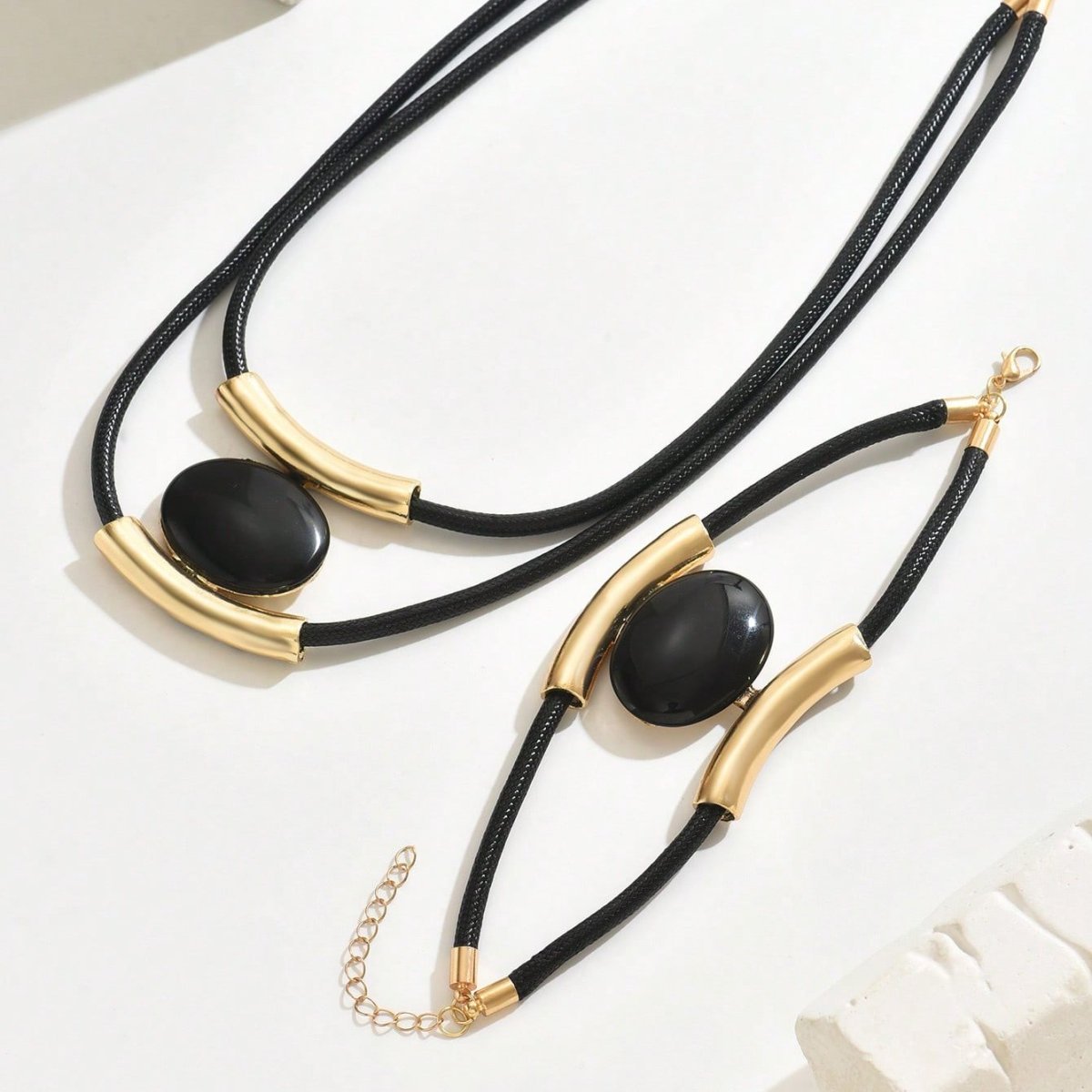 black and gold jewelry sets