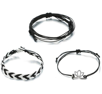 Hand Woven Black Rope Bracelets