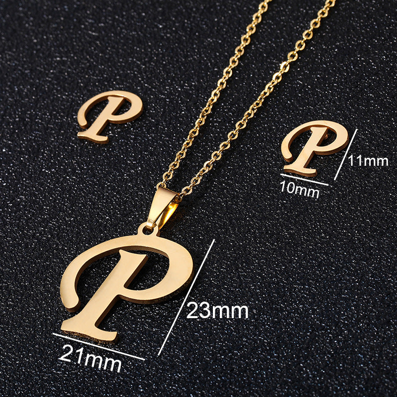 stainless steel alphabet necklaces