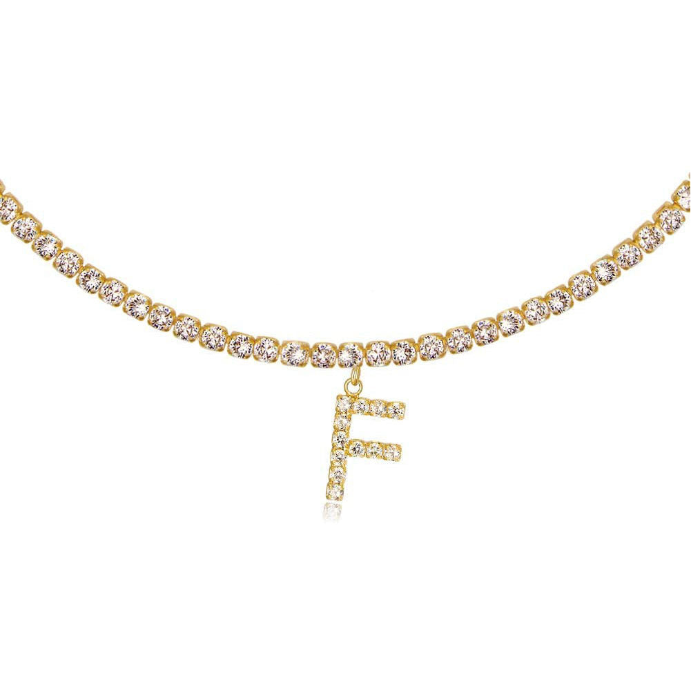 Diamond Letters Necklace Jewelry