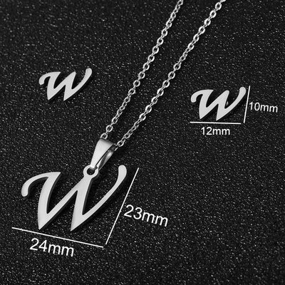 stainless steel alphabet necklaces