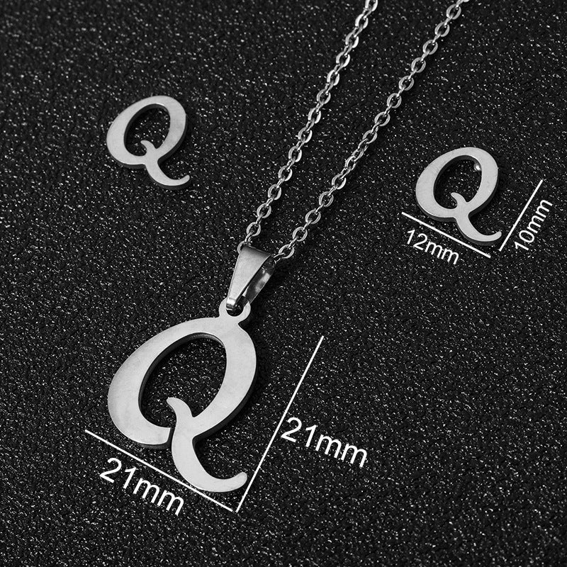 stainless steel alphabet necklaces