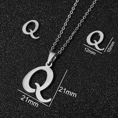 stainless steel alphabet necklaces