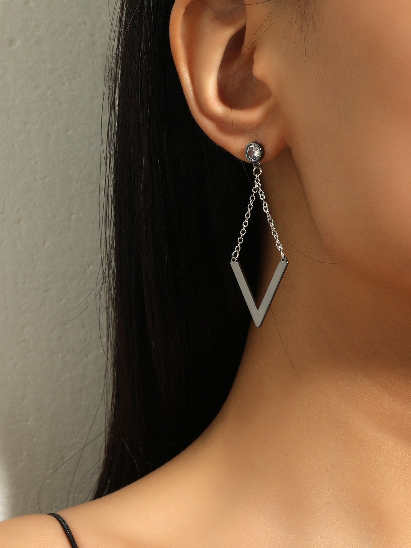 zircon long earrings