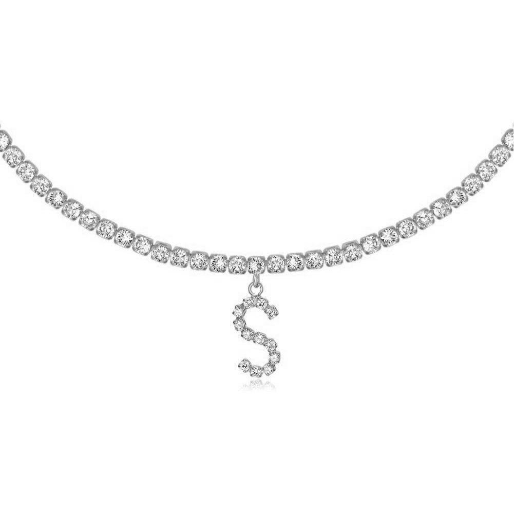 Diamond Letters Necklace Jewelry