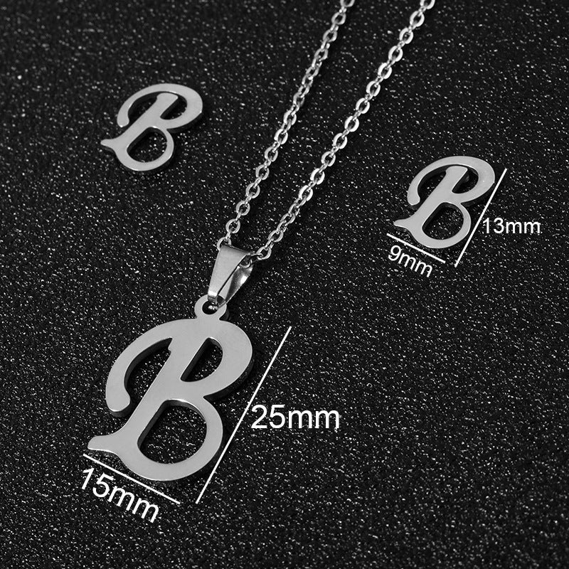 stainless steel alphabet necklaces