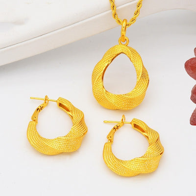 Gold  Necklace Earrings