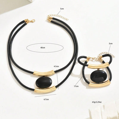 black and gold jewelry sets