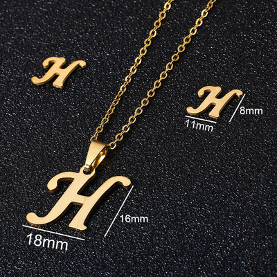 stainless steel alphabet necklaces