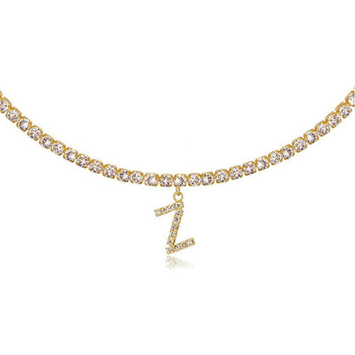 Diamond Letters Necklace Jewelry