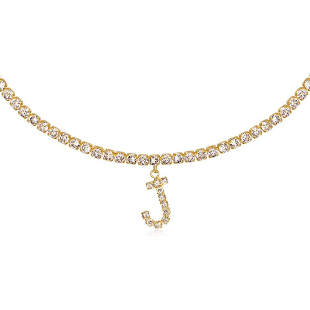 Diamond Letters Necklace Jewelry